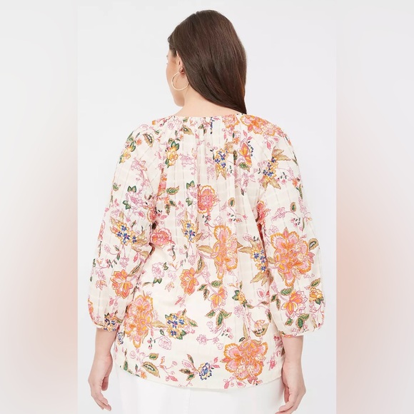 Lane Bryant Notch-Neck Tie-Front Blouse NWOT - Picture 2 of 9